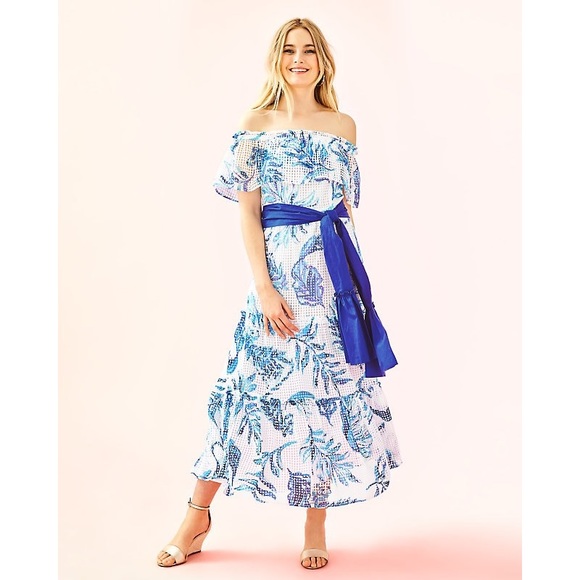 Lilly Pulitzer Dresses & Skirts - Lilly Pulitzer Sona Off-The-Shoulder Midi Dress
